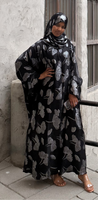 Warda Two Piece Abaya Set Silver