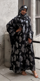 Warda Two Piece Abaya Set Silver