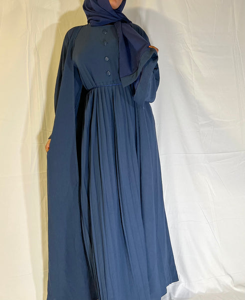 Navy pleated Abaya