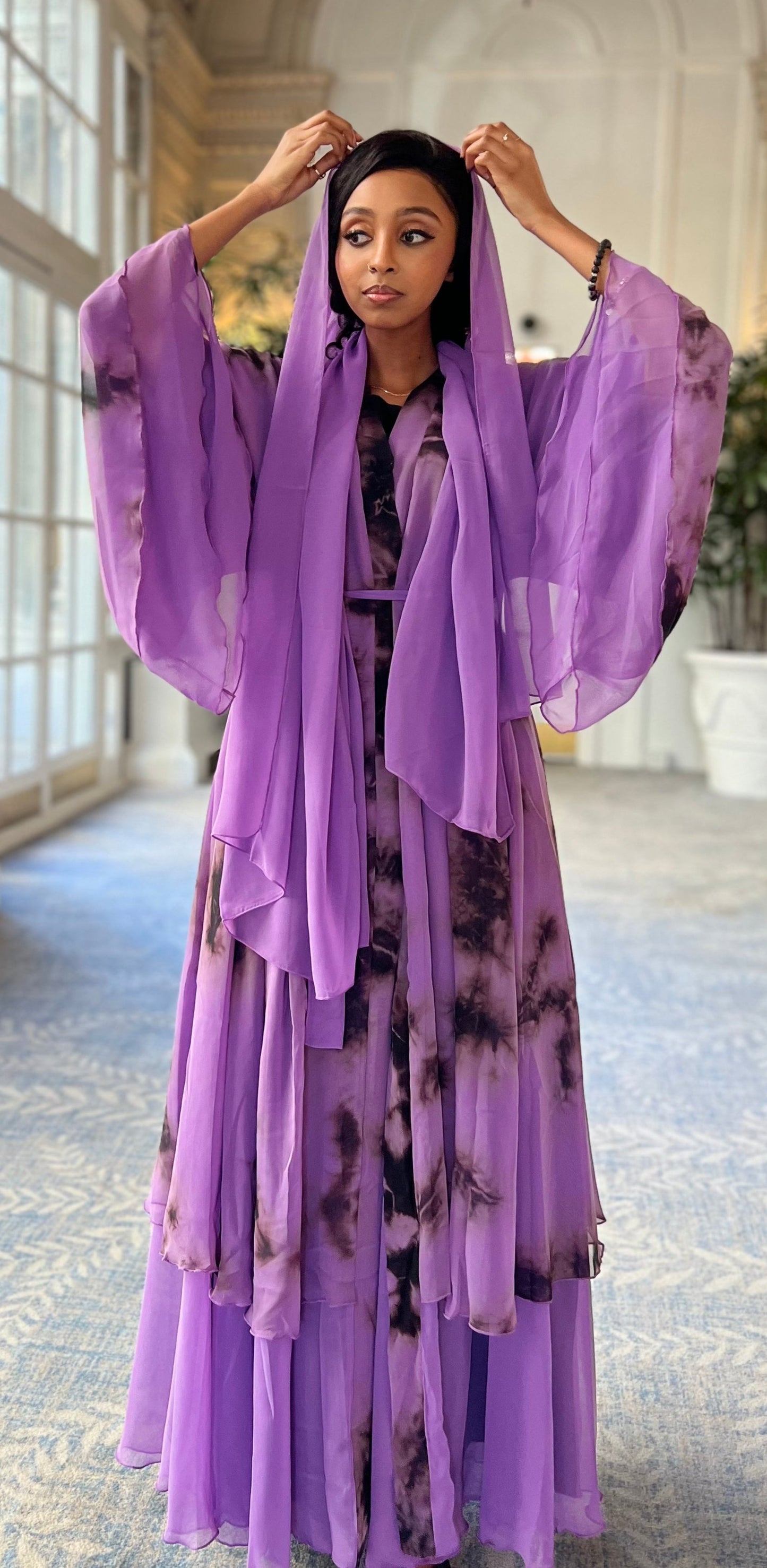 Dyed Layered Abaya