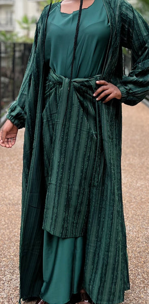 Three Piece Emerald  Abaya Set