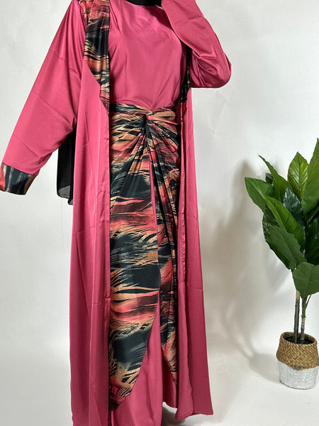 Amal Three Piece Abaya Set