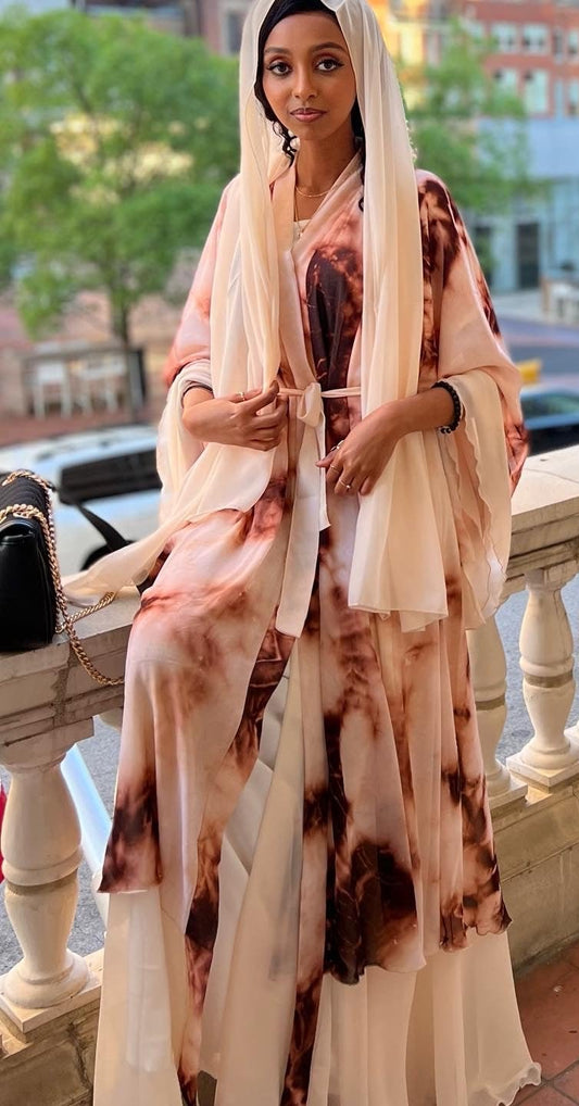 Dyed Layered Abaya